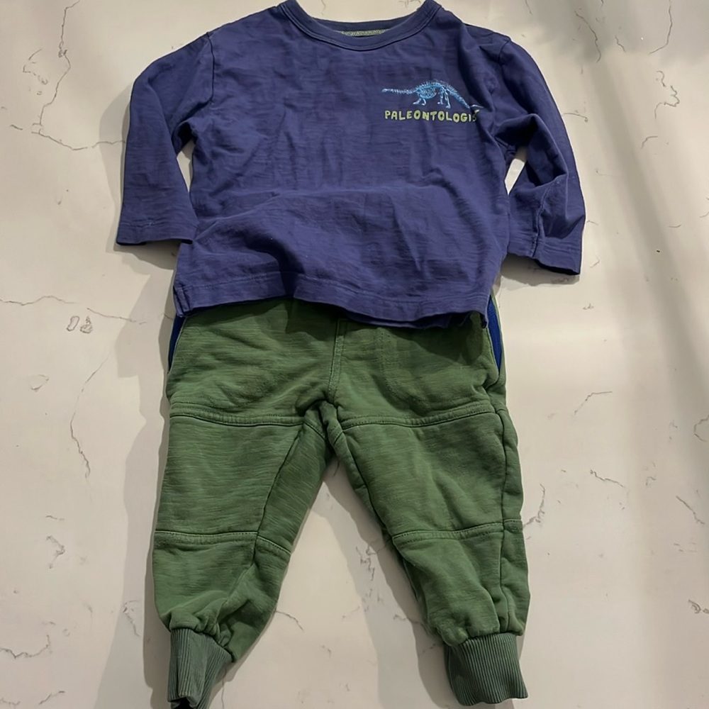 Mini Boden pants and long sleeve tshirt set 🦕